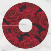 Elegante rode roos - wijnglaslabel (Achterkant)