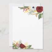 Elegante Rode Roos Wintergroen Scriptuur Bruiloft Kaart (Achterkant)