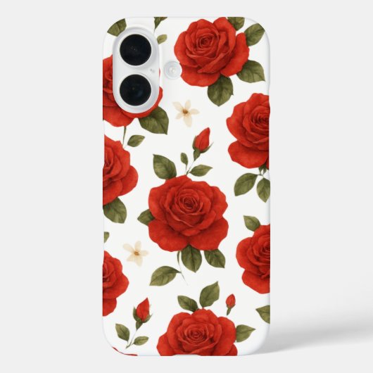 Elegante Rode Roos & Witte Jasmijn Waterverf Bloem Case-Mate iPhone Case (Achterkant)