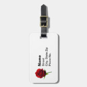 Elegante Rode Roosknop Bagagelabel (Voorkant verticaal)