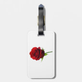 Elegante Rode Roosknop Bagagelabel (Achterkant verticaal)