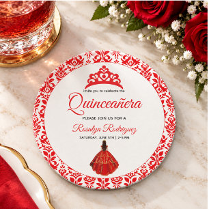 Elegante Rode Royal Quinceañera Zandsteen Onderzetter