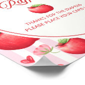 Elegante Rode Roze Appel Coquette Luier Raffle Poster (Hoek)
