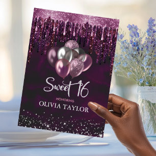 Elegante rode roze druppels glitter ballonnen swee kaart