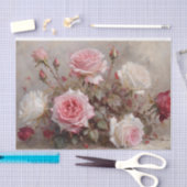 Elegante rode, roze en witte rozen tissuepapier (Craft)