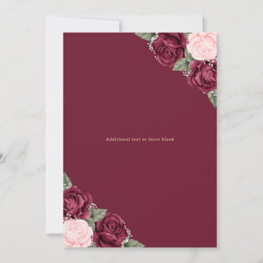 Elegante Rode Roze Gouden Foto Memorial Service Kaart (Achterkant)