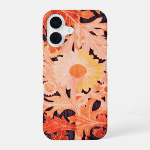 ELEGANTE RODE ROZE MARGRIET Bloemige Bladeren iPhone 16 Hoesje