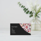 ELEGANTE RODE ROZE ROZEN BLOEMENFANTASIE MONOGRAM VISITEKAARTJE (Staand voorkant)