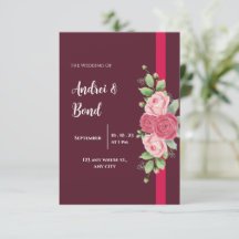 Elegante rode & roze rozen bruiloft