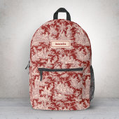 Elegante  rode roze toile de jouy bedrukte rugzak