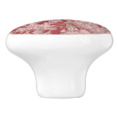 Elegante  rode roze toile de jouy keramische knop (Zijkant)