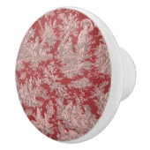 Elegante  rode roze toile de jouy keramische knop (Rechts)