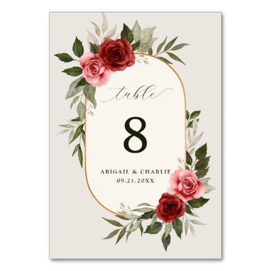 Elegante rode roze Waterverf Rozen bruiloft Kaart (Achterkant)