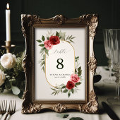 Elegante rode roze Waterverf Rozen bruiloft Kaart