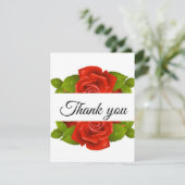 Elegante rode rozen bedankje bedankkaart (Staand voorkant)