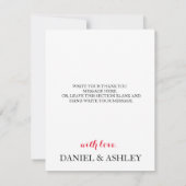 Elegante rode rozen bedankje bedankkaart (Achterkant)