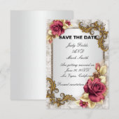 Elegante Rode Rozen Bewaar De Datum Kaart (Voorkant / Achterkant)