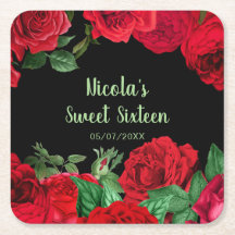 Elegante rode rozen bloemen Sweet Sixteen