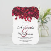 Elegante rode rozen bloemenbruiloft kaart (Staand voorkant)