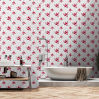 Elegante Rode Rozen Bloemenlijn Kunst op Dawn Pink