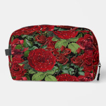 Elegante Rode Rozen Bloempatroon Make-uptas