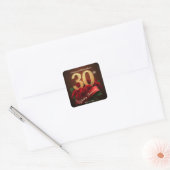 Elegante rode rozen boeket 30ste huwelijksverjaard vierkante sticker (Envelop)