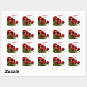 Elegante Rode Rozen Boeket Monogram Vierkante Sticker (Vel)