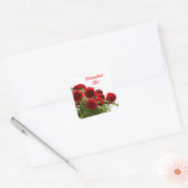 Elegante Rode Rozen Boeket Monogram Vierkante Sticker (Envelop)