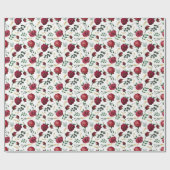 Elegante Rode Rozen Botanische Bloemen Vakantie Cadeaupapier (Vlak)