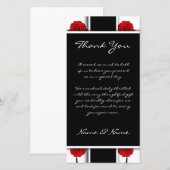 Elegante rode rozen - bruiloft bedankkaarten bedankkaart (Voorkant / Achterkant)