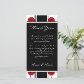 Elegante rode rozen - bruiloft bedankkaarten bedankkaart (Staand voorkant)