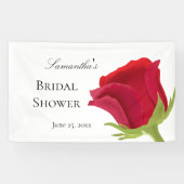 Elegante Rode Rozen Bruiloft Feest Spandoek (Horizontaal)