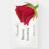 Elegante Rode Rozen Bruiloft Feest Spandoek (Verticaal)
