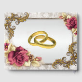 Elegante rode rozen bruiloft gastenboek (Achterkant)