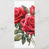 Elegante rode rozen bruiloft menu (Achterkant)