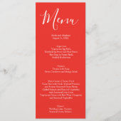 Elegante rode rozen bruiloft menu (Voorkant)