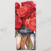 Elegante rode rozen bruiloft menu (Achterkant)