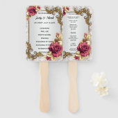 Elegante rode rozen bruiloft programma fans handwaaier (Voorkant en achterkant)