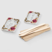 Elegante rode rozen bruiloft programma fans handwaaier (Niet-gemonteerd)