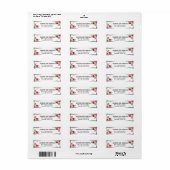 Elegante rode rozen bruiloft retour adres labels (Full Sheet)