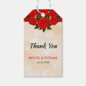 Elegante rode rozen cadeaulabel (Voorkant)