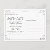 Elegante rode rozen en ringen bruiloft Save the Da Briefkaart (Achterkant)