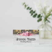 Elegante rode rozen | Floral Gold Pattern Visitekaartje (Staand voorkant)