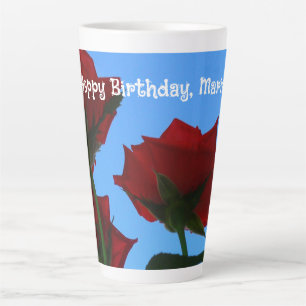 Elegante rode rozen foto verjaardagsgroet latte mok