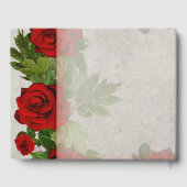 Elegante rode rozen gastenboek (Achterkant)