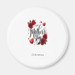 Elegante Rode Rozen Gelukkige Moederdag Aangepaste Magneet