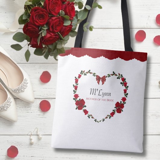 Elegante rode rozen geschenk voor moeder van de br tote bag