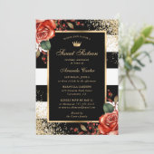 Elegante rode rozen glitter lief zestien verjaarda kaart (Staand voorkant)