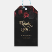 Elegante rode rozen Gothic dank u Cadeaulabel (Voorkant)