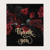 Elegante rode rozen Gothic dank u kaart Visitekaartje (Buitenkant ongevouwen)